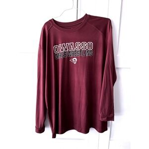 BSN Sports Owasso Girls Wrestling Red Long Sleeve Performance Shirt XL